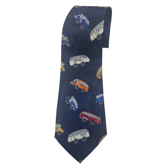 A. Rogers Mens Neck Tie School Buses Escuela Teacher Novelty Transportation Gift - Picture 1 of 4